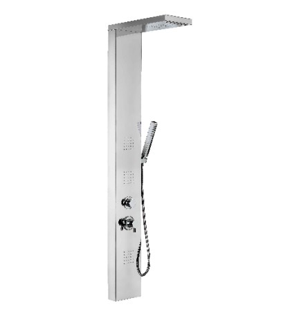 PARETE ATTREZZATA MULTIFUNZIONE MOD. BROADWAY Acciaio inox lucidato