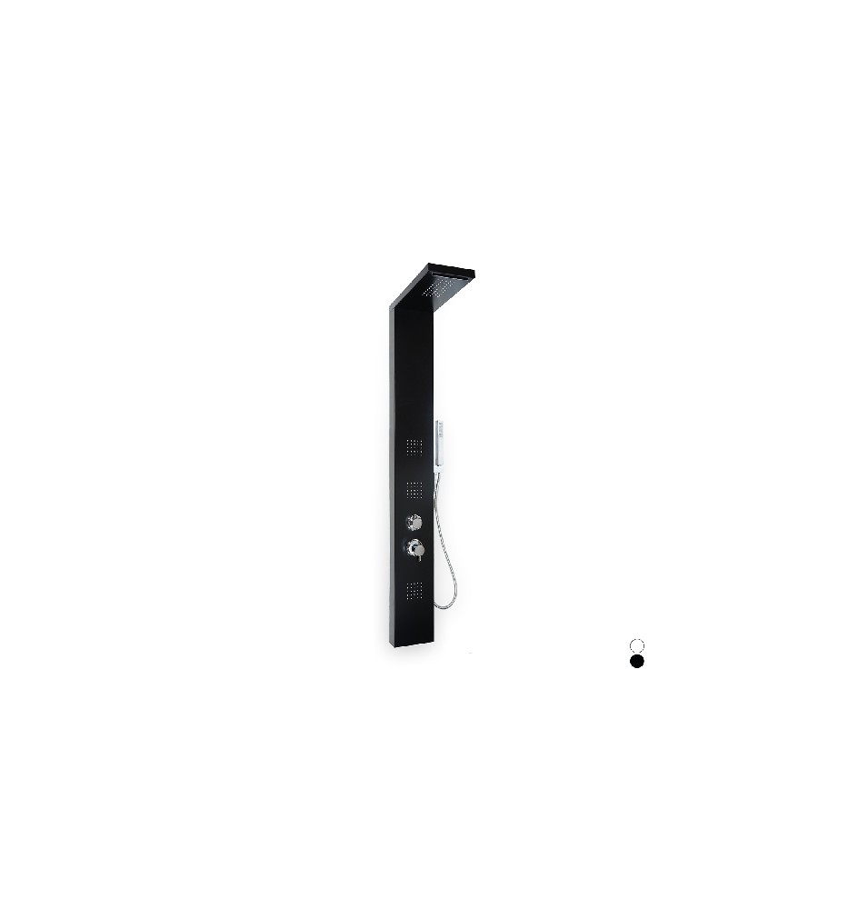 PANNELLO DOCCIA MULTIFUNZIONE MOD. MANHATTAN ALLUMINIO Nero