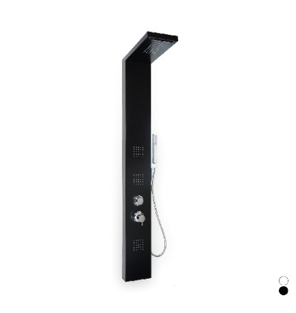 PANNELLO DOCCIA MULTIFUNZIONE MOD. MANHATTAN ALLUMINIO Nero