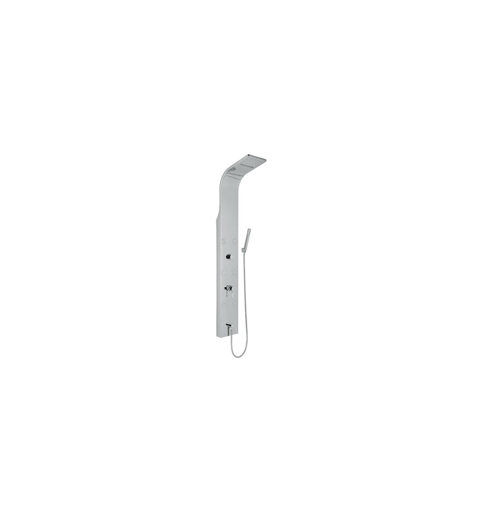 PARETE ATTREZZATA MULTIFUNZIONE MOD. VITTORIA CON LED Acciaio inox lucidato