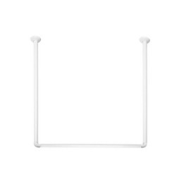 BASTONE PER TENDA DOCCIA DOCCIA 3 LATI IN ALLUMINIO BIANCO Bianco 80x80x80 cm