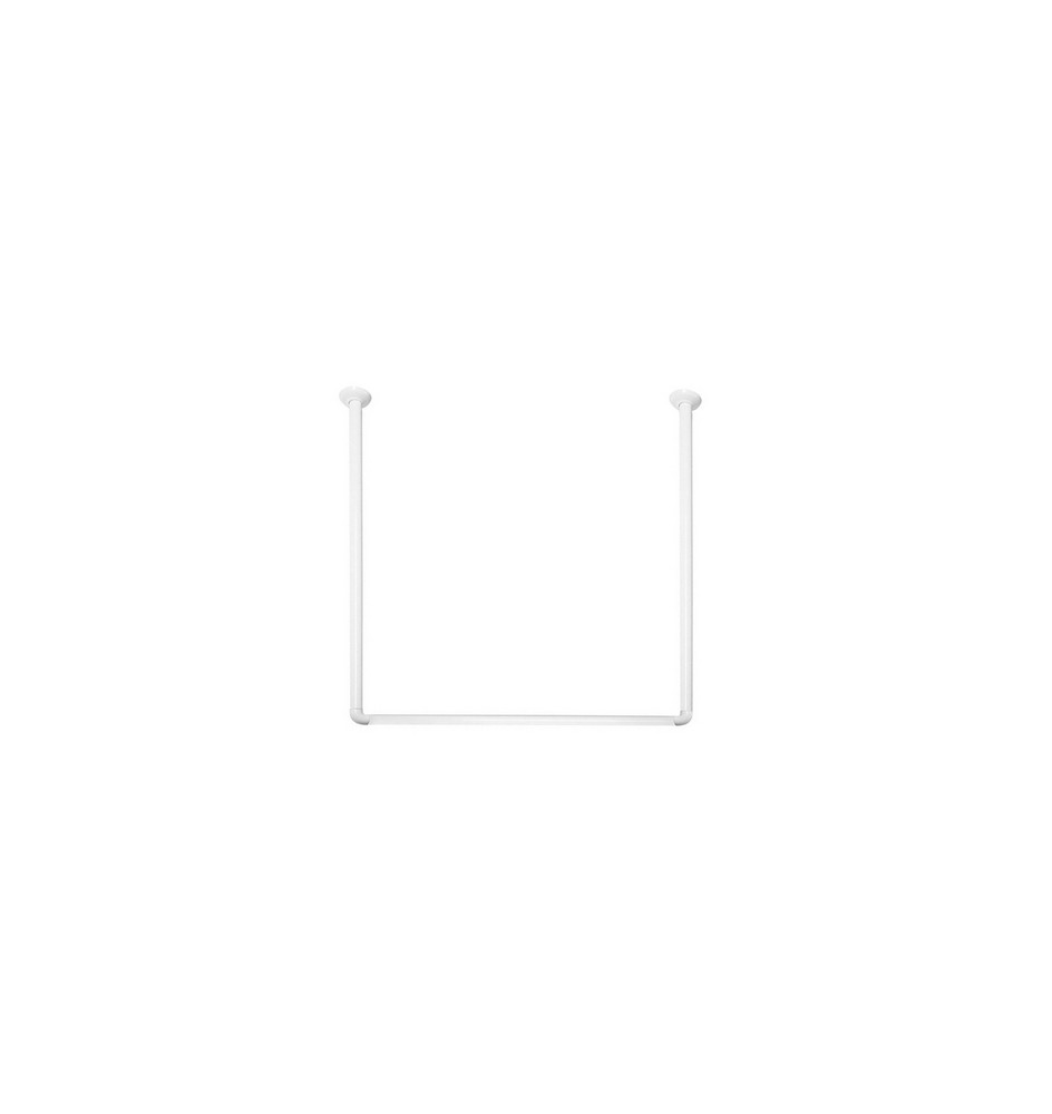 BASTONE PER TENDA DOCCIA DOCCIA 3 LATI IN ALLUMINIO BIANCO Bianco 80x80x80 cm