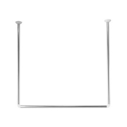 BASTONE PER TENDA DOCCIA 3 LATI IN ACCIAIO INOX Acciaio Inox 80x80x80 cm