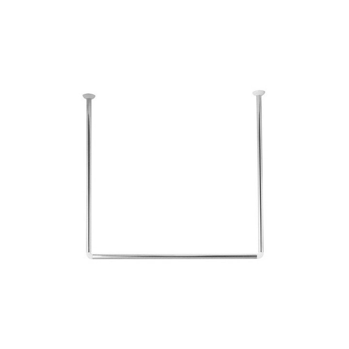 BASTONE PER TENDA DOCCIA 3 LATI IN ACCIAIO INOX Acciaio Inox 80x80x80 cm
