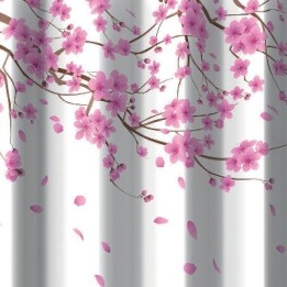 TENDA PER DOCCIA 2 LATI IN TESSUTO CM. 180 X 200 Mod. Sakura Rosa -