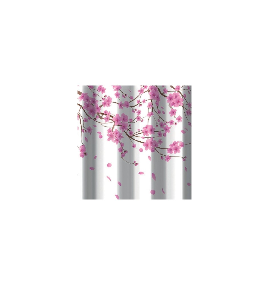 TENDA PER DOCCIA 2 LATI IN TESSUTO CM. 180 X 200 Mod. Sakura Rosa -