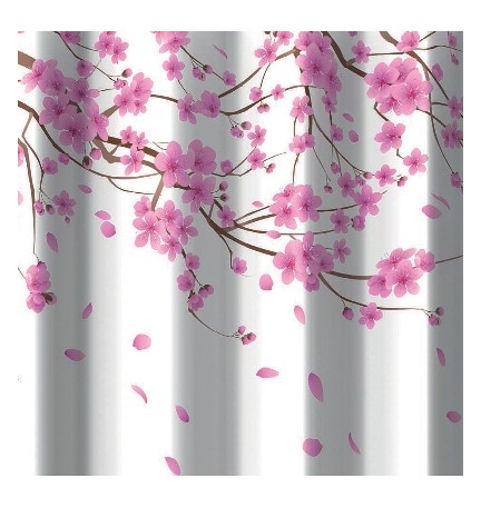 TENDA PER DOCCIA 2 LATI IN TESSUTO CM. 180 X 200 Mod. Sakura Rosa -