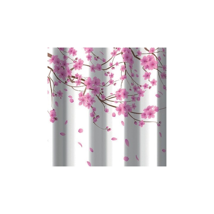 TENDA PER DOCCIA 2 LATI IN TESSUTO CM. 180 X 200 Mod. Sakura Rosa -