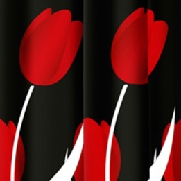 TENDA PER DOCCIA 2 LATI IN TESSUTO CM. 180 X 200 Mod. Tulipano Rosso -