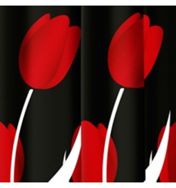 TENDA PER DOCCIA 2 LATI IN TESSUTO CM. 180 X 200 Mod. Tulipano Rosso -