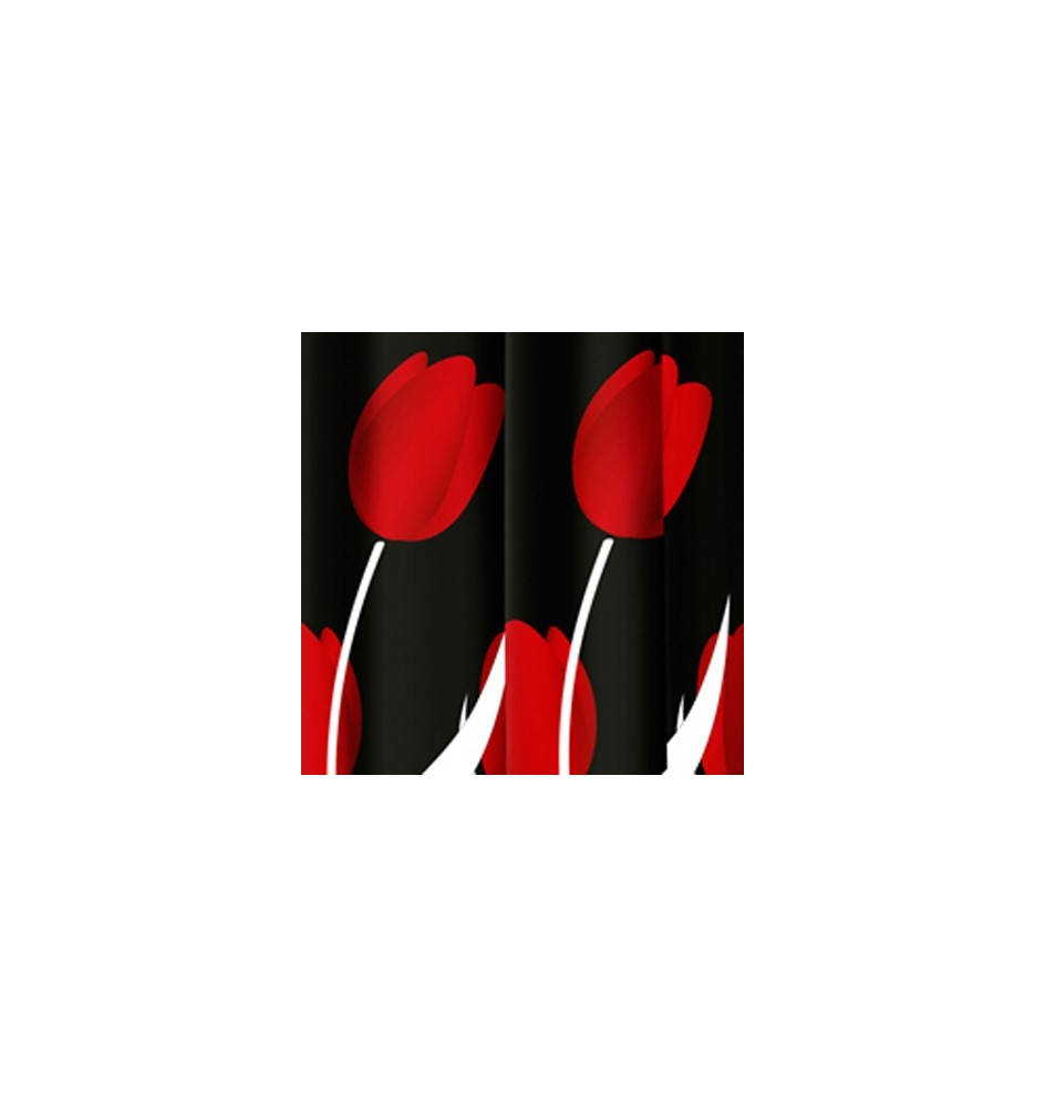 TENDA PER DOCCIA 2 LATI IN TESSUTO CM. 180 X 200 Mod. Tulipano Rosso -