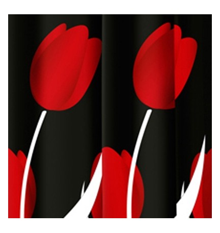 TENDA PER DOCCIA 2 LATI IN TESSUTO CM. 180 X 200 Mod. Tulipano Rosso -