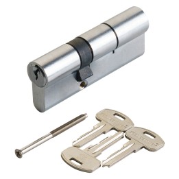 CILINDRO PROFILATO DOPPIO SERIE 'KY' mm 25+10+25  60 (30+30) cromo satinato