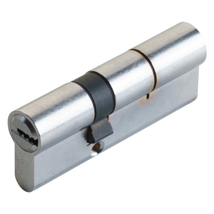 CILINDRO PROFILATO DOPPIO SERIE 'K2' mm 25+10+35  70 (30+40) cromo satinato