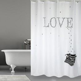 TENDA PER DOCCIA IN TESSUTO POLIESTERE LOVE cm 180x200