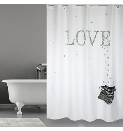 TENDA PER DOCCIA IN TESSUTO POLIESTERE LOVE cm 180x200