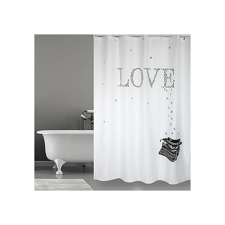 TENDA PER DOCCIA IN TESSUTO POLIESTERE LOVE cm 180x200