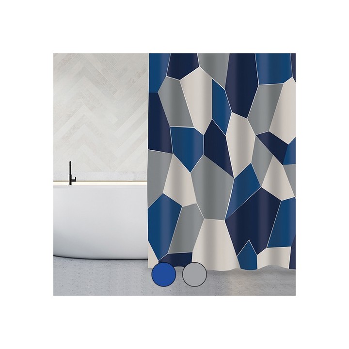 TENDA PER DOCCIA IN TESSUTO ORIGAMI cm 180x200 Bianco Grigia