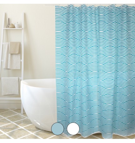 TENDA PER DOCCIA IN TESSUTO POLIESTERE WAVE cm 180x200 Bianco