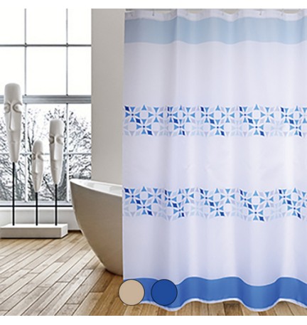 TENDA PER DOCCIA IN TESSUTO POLIESTERE PORTO cm 180x200 Blu