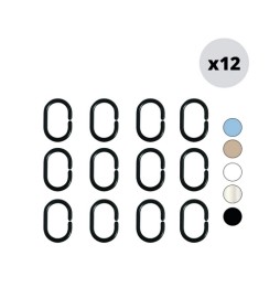 12 PZ ANELLI PER TENDA DOCCIA IN POLIPROPILENE Trasparente