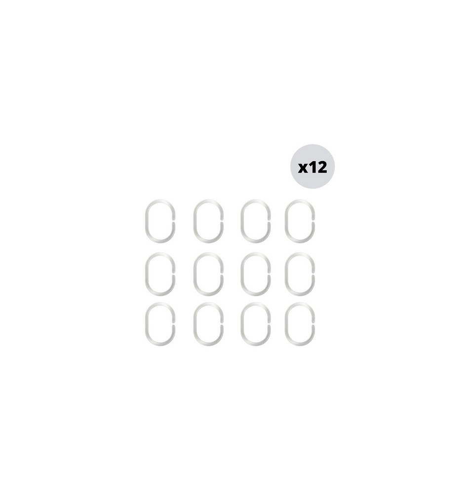 ANELLI PER TENDA DOCCIA IN POLIPROPILENE PREMIUM Trasparenti