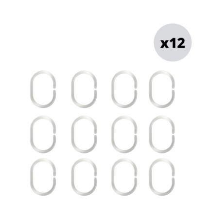 ANELLI PER TENDA DOCCIA IN POLIPROPILENE PREMIUM Trasparenti