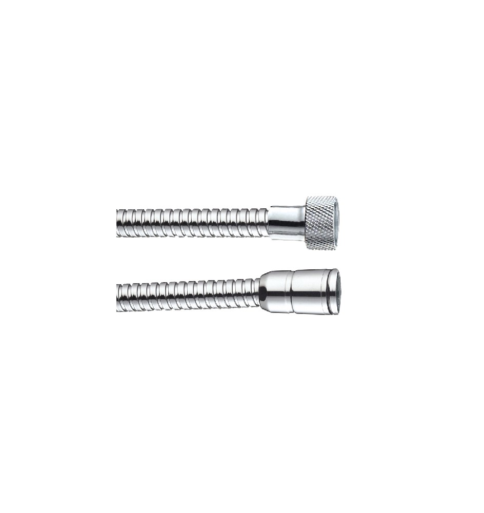 FLESSIBILE DOCCIA IN OTTONE DOPPIA AGGRAFFATURA CONO PER STOP SICUREZ cm 125 - Cromo