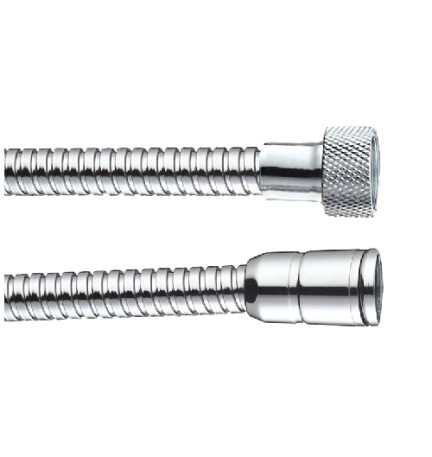 FLESSIBILE DOCCIA IN OTTONE DOPPIA AGGRAFFATURA CONO PER STOP SICUREZ cm 125 - Cromo