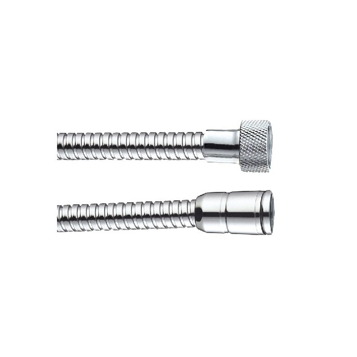FLESSIBILE DOCCIA IN OTTONE DOPPIA AGGRAFFATURA CONO PER STOP SICUREZ cm 125 - Cromo
