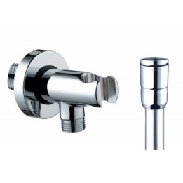 SUPPORTO DOCCIA CON ARRESTO ACQUA + FLESSIBILE OTTONE Cromo