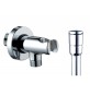 SUPPORTO DOCCIA CON ARRESTO ACQUA + FLESSIBILE OTTONE Cromo