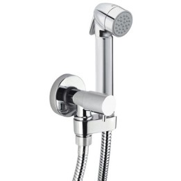 SET DOCCIA COMPLETO MOD. TALITA-GOM CON PULSANTE OTTONE Cromo