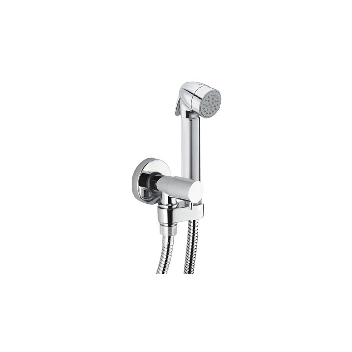 SET DOCCIA COMPLETO MOD. TALITA-GOM CON PULSANTE OTTONE Cromo