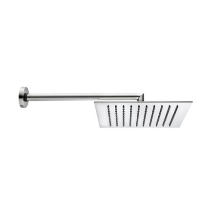 BRACCIO DOCCIA TETIS CON SOFFIONE QUADRO Cromo - cm 25x25