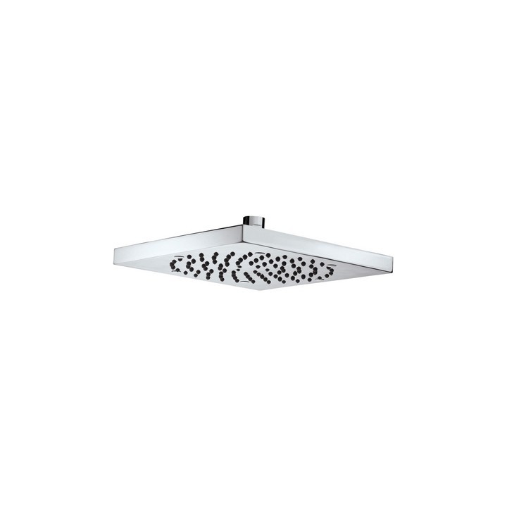 SOFFIONE "CUBE" AUTOPULENTE 210x210 CON SNODO CROMO Cromo