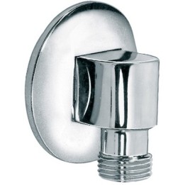 CURVA DA INCASSO IN OTTONE CON ROSONE 1/2"F x 1/2"M CROMO cromo