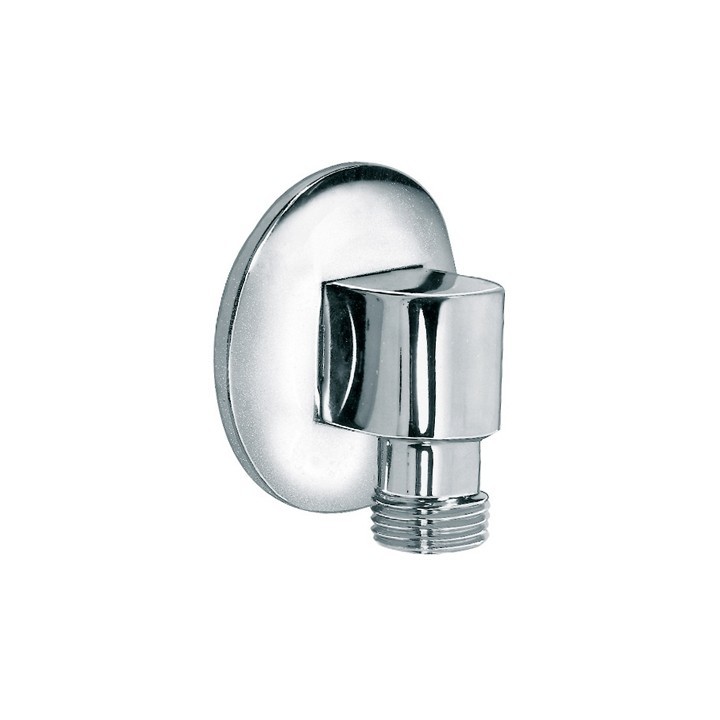 CURVA DA INCASSO IN OTTONE CON ROSONE 1/2"F x 1/2"M CROMO cromo