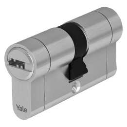 CILINDRO PROFILATO DOPPIO SERIE 'Y1500' mm 27+10+50  87 (32+55) nichelato