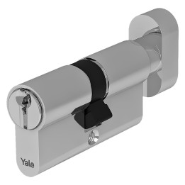 CILINDRO PROFILATO CON POMOLO SERIE 'Y500' mm 25+10+35  70 (30+40) nichelato