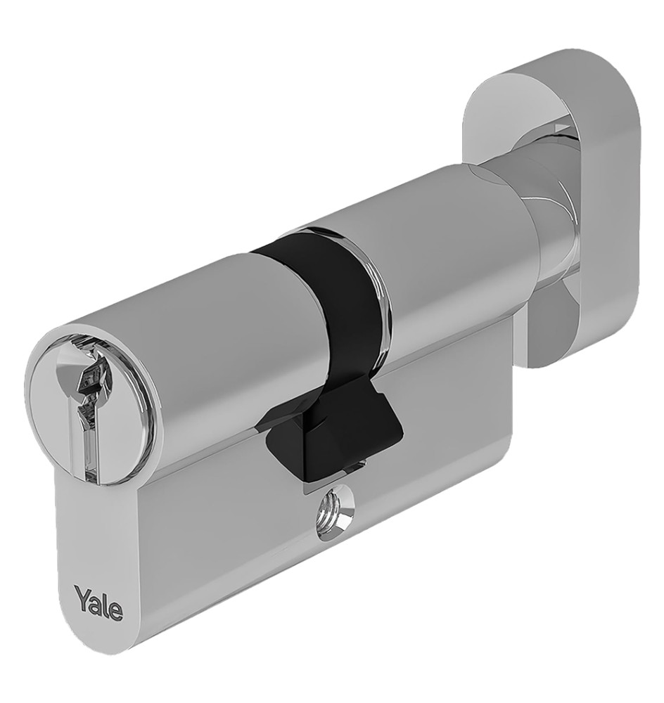 CILINDRO PROFILATO CON POMOLO SERIE 'Y500' mm 25+10+40  75 (30+45) nichelato