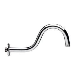 BRACCIO DOCCIA CURVO IN OTTONE PESANTE CROMATO cm 29