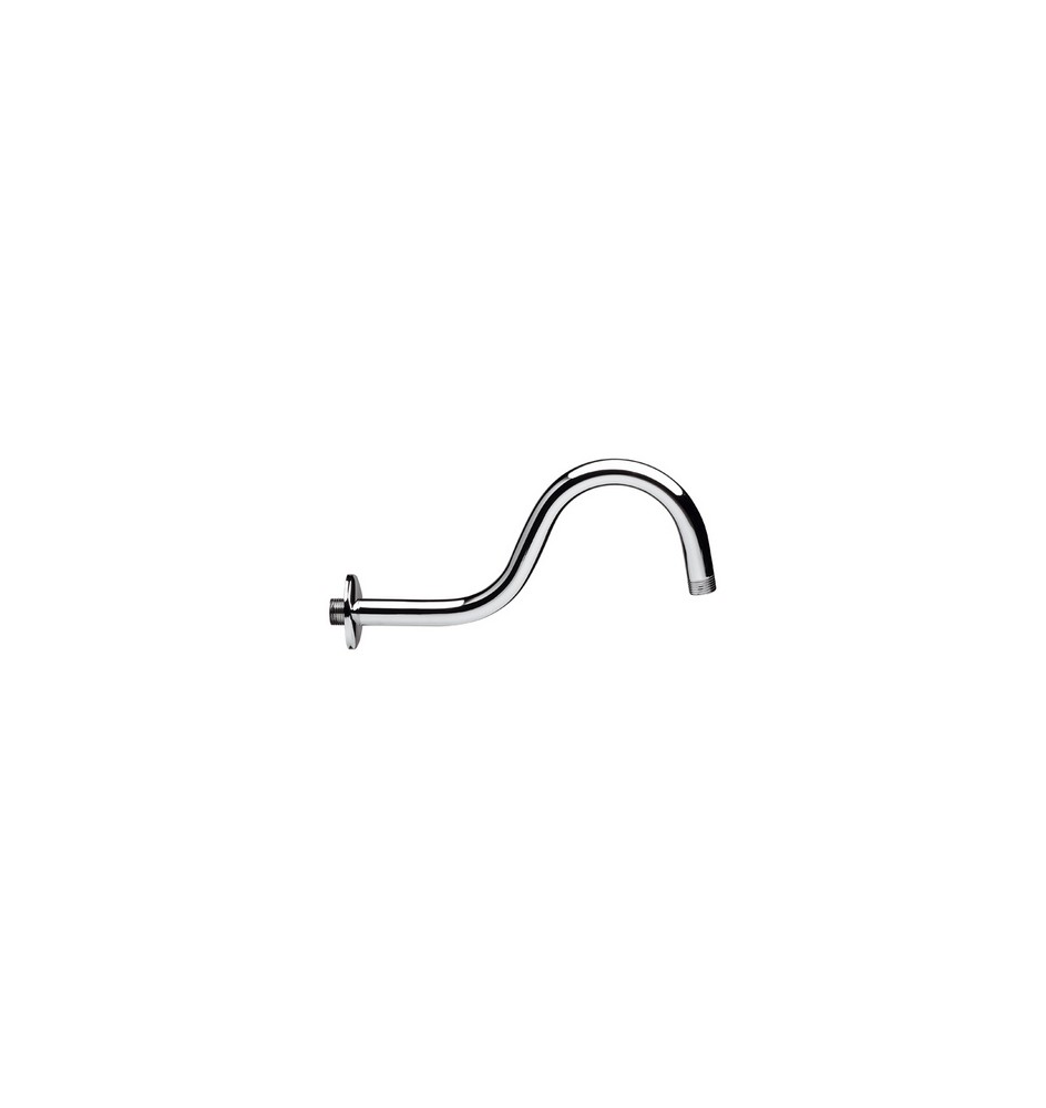 BRACCIO DOCCIA CURVO IN OTTONE PESANTE CROMATO cm 29