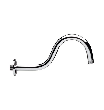 BRACCIO DOCCIA CURVO IN OTTONE PESANTE CROMATO cm 29