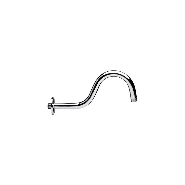 BRACCIO DOCCIA CURVO IN OTTONE PESANTE CROMATO cm 29