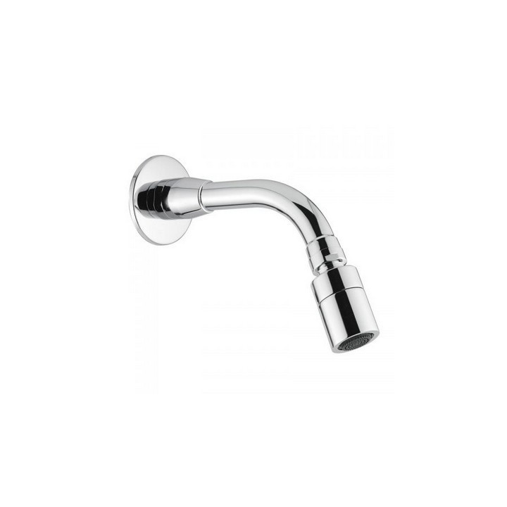 BRACCIO DOCCIA ANTIVANDALO IN TUBO CON SOFFIONE ORIENTABILE cm 16,5