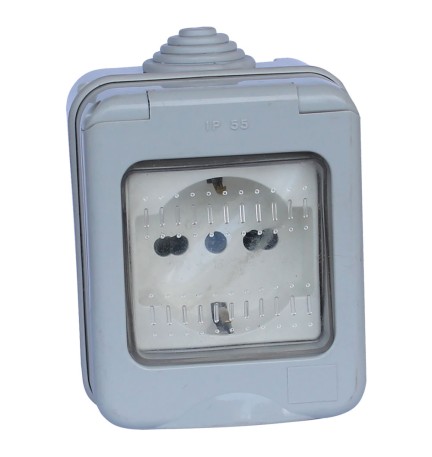CONTENITORE ESTERNO SOLO PRESA / SCHUKO 1 presa bivalente 10/16A / schuko