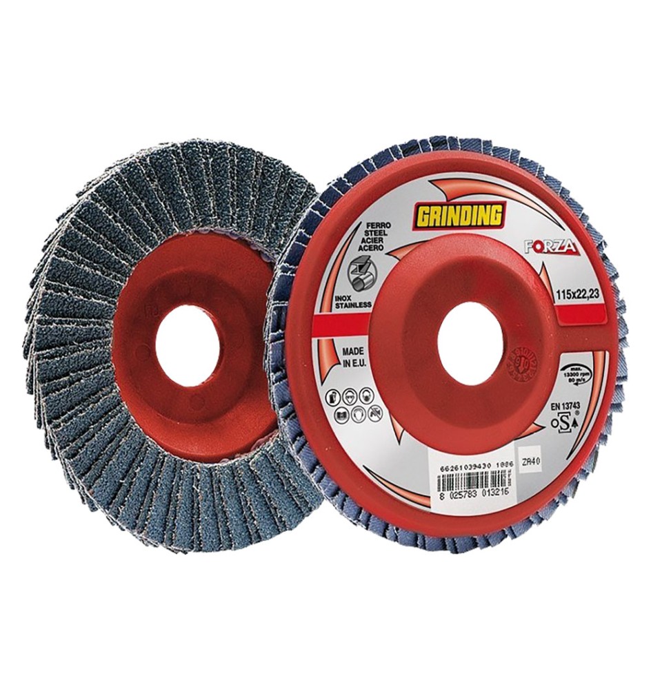 DISCO LAMELLARE PER ACCIAIO INOX 'FORZA' ø 115 gr. 120