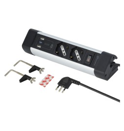 MULTIPRESA DA SCRIVANIA colore nero/argento