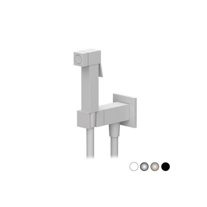 SET MISCELATORE CON DOCCETTA SHUT-OFF QUADRO Nero Opaco
